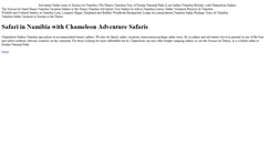 Desktop Screenshot of chameleonsafaris.com